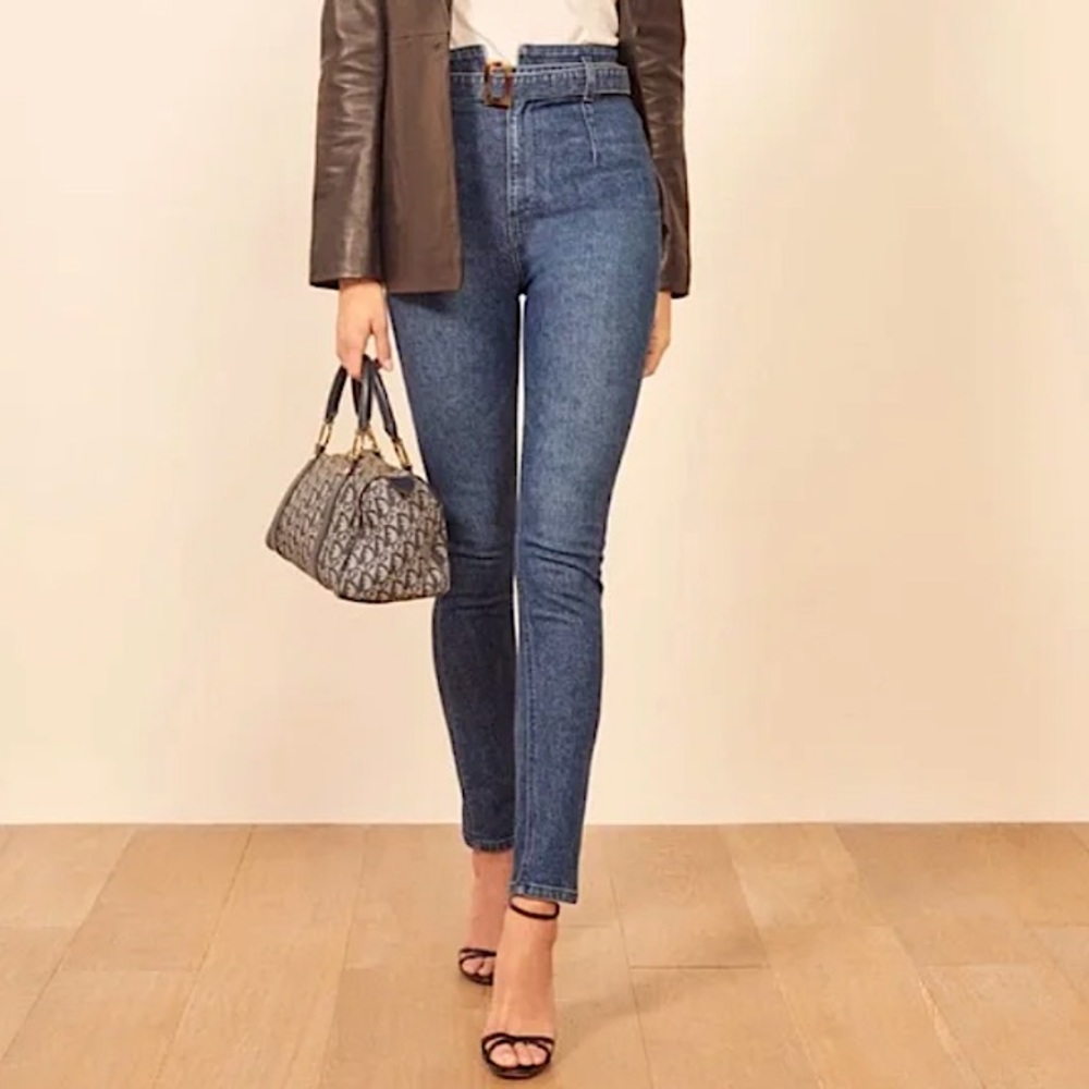 Reformation Kayo High Rise Skinny Jeans w/ Belt Size 28